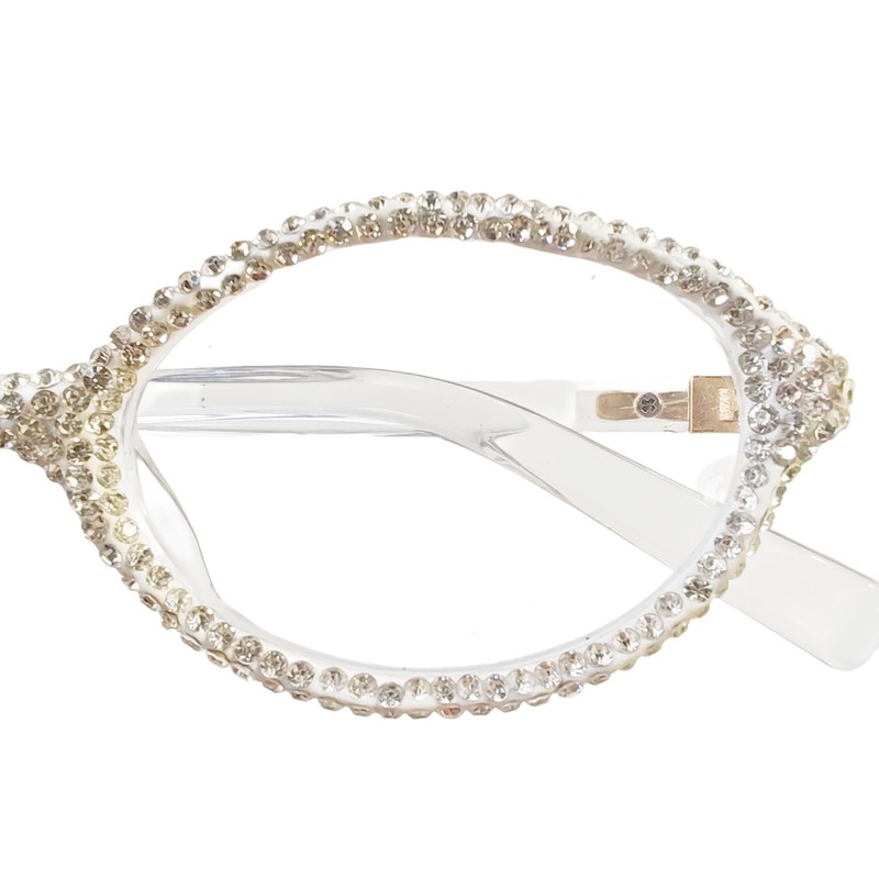 ICARA Fashion Rhinestone bling Reading Glasses for Women Retro Oval