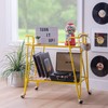 Linon Yellow Mid-Century Bar Cart