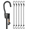 5 Pack 150cm (59 Inch) Adjustable Bungee Cords with Hooks
