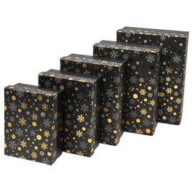 Bambelaa! Set of 5 Christmas Gift Boxes Black and Gold