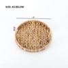 YRMT Water Hyacinth Serving Tray Round Woven Tray with Handles