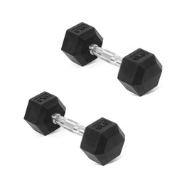 Fitvids Hex Dumbbells Rubber Coated Hand Weights Pairs for Exercises and Fitness, 10 LB Pair