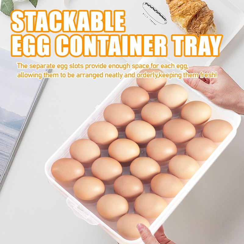 Egg Holder for Refrigerator,3-Layer Deviled Egg Container with Lid and