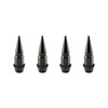 TVC20 Black 4pcs Long Spike Spiked Tire Valve Stem Caps