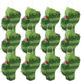 Kathfly 12 Pcs Mini Donkey Piñatas Small Mexican Piñata Fiesta Decorations Mexican Party Decorations Cinco De Mayo Piñata for Mexican Fiesta Theme Birthday Party Decor Supplies (Cactus)