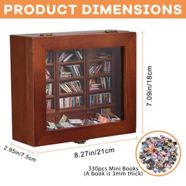Anxiety Bookshelf for Stress Relieving, Miniature Bookcase Display Cabinet Including 330PCS Mini Books, Library Shelf, Innovative Ornaments, Creativity Decor Gifts for Lovers, Family and Friends