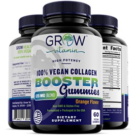 Superfruit Gummy Beauty Vitamins - Supports Skin, Hair, and Nail Health - Vegan Collagen Builder with Silica, Biotin, Super Berry Amla, Vitamin C, A, E, Orange Flavor, Non GMO, No Gluten - 60 Gummies