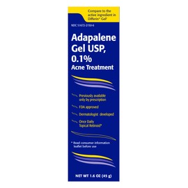 TARO Adapalene 0.1% USP Gel, Paraben Free, Retinoid Acne-Prone Facial Treatment for Sensitive Skin, Prescription Strength (1.6 Oz)