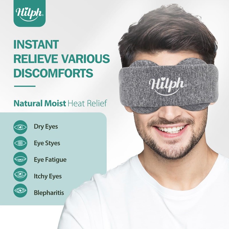 Hilph Microwavable Eye Mask for Dry Eyes & Stye, Adjustable