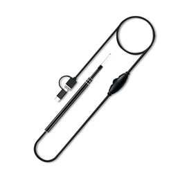 Camera Electronic Otoscope, USB Endoscope, Ear Cleaning, Ear Wax Cleaning, Gyroscope, Includes 6 LED Light Stable Screens, 0.2 inch (5.5 mm) Ultra Small Brightness Adjustable Lens, 6.6 ft (2 m) Length