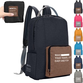 20-35L Lightweight Foldable Backpack, Small Hiking Rucksack Water Resistant Durable Packable Backpacks for Women Men, Oxford Cloth Rucksacks for Outdoor Sport Travelling Camping Walking (Black)