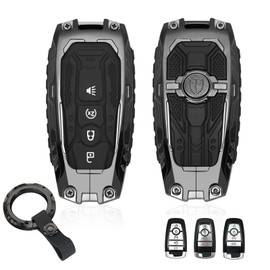 Key Fob Cover Metal Key Shells Protective Case Compatible with 2021-2024 Ford Bronco Off Road(Not Fit Bronco Sport )