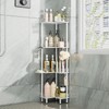 Consumest Corner Shower Caddy Standing - 4-Tier Stainless Steel Shower