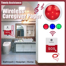 CYSSJF Disabled Toilet Alarm Kit | Bathroom Alarm,Disabled Bathroom,Disabled Person Toilet Alarm Line, Toilet Pull Bell, Life Saver| Patient, Elderly, Disabled Aid Emergency (1 Receiver+1 Pull Alarm)