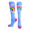 MadSportsStuff Neon Rainbow Clouds OTC Socks (Sky Blue, Medium)