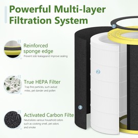 VALZONE Harebery 2-Pack FLT5100 Replacement Filter O, Compatible with G-Guardian AC5109W, AC5109, AC3200, AC3250 Purifiers, Part # FLT5100, FLT5100PTPC