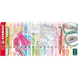STABILO swing cool, estuche con 18 marcatextos surtidos 8 neón y 10 pastel