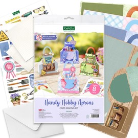 Katy Sue Handy Hobby Aprons Card Making Kit. Contains 8 Shaped Cards, 2 Sheets Die Cut Decoupage, Sticky Foam Pads, Instructions & 8 Envelopes. Apron-Themed Card Making Kits for Adults