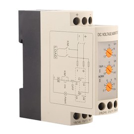 Overvoltage Undervoltage Protector, DC 12V/24V/36V/48V Voltage Monitoring Relay Voltage Protection Relay with Two Sets of Contacts for Electronic Protection