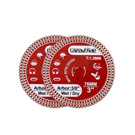 Casaverde 2 Pcs of 3" Diamond Tile Blade,Super Thin Porcelain Blade 76mm with 3/8" Arbor for Cutting Ceramic Tile,Stone Tile