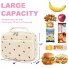 Bluboon Beige Corduroy Strawberry Lunch Box Insulated Cooler Bag for