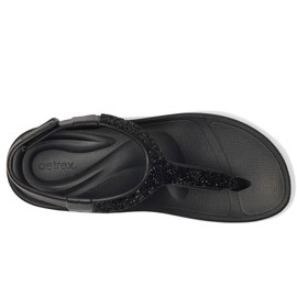 Aetrex Skyler Zehensandalen, Schwarz, geprägt, 38 EU