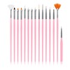 LuckyOpt Nail Art Brushes Set, 15Pcs Nylon Nail Design Brushes