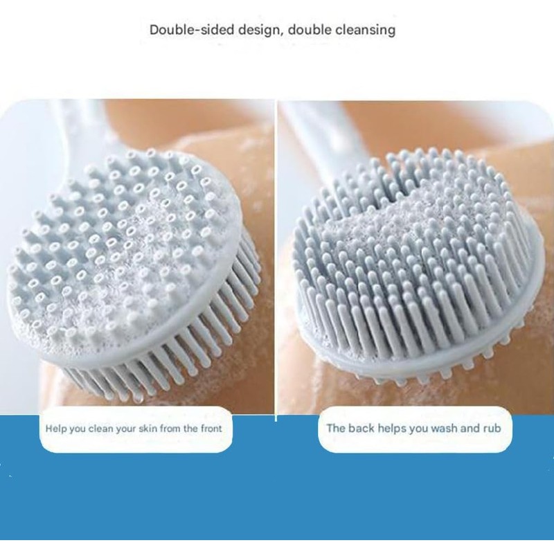 Set de 4 Cepillos de Baño de Silicona con Mango