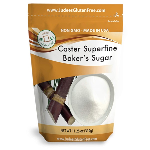 Judee's Superfine Caster Baker's Sugar (11.25 OZ) Non-GMO ~ Made in USA ~ Packaged in a Gluten and Nut Free Facility