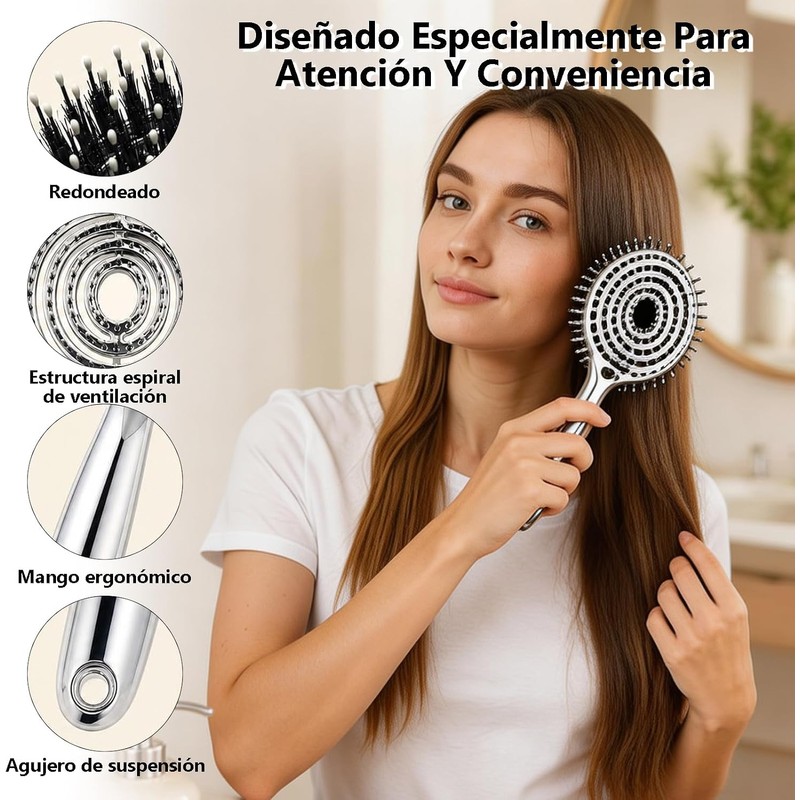 Cepillo para Cabello de Jabalí y Nylon, Cepillo para Cabello