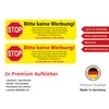 Sticker Set Letterbox "Bitte keine Werbung" Weatherproof and UV Resistant