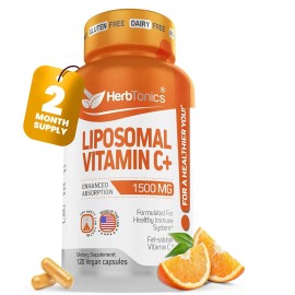 Herbtonics Liposomal Vitamin C Capsules 1500mg Immune Support Supplement | Immune System He