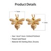 Hiqmic 925 Sterling Silver Post Cute Bee Earrings Animal Ear