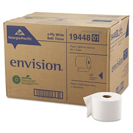 Envision 1944801 Bath Tissue,2-Ply Roll,1000 Sht,3-9/10-Inch x4-Inch ,48 Rolls/CT,WE