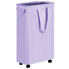 efluky Slim Laundry Hamper with Wheels, Rolling Laundry Basket for Clothes, Small Laundry Basket for Bedroom, Dorm and Laundry Room, 48L (12.7 Gallons) Purple