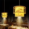 Chinese Style Bamboo Chandelier Patterned Bamboo Art Pendant Lamp Shade