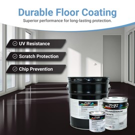RUST BULLET DuraGrade Concrete - Jet Black - 1 Quart - High-Performance, Easy-To-Apply Concrete Paint for Garages, Basements, Porches & Patios, No Etching Needed