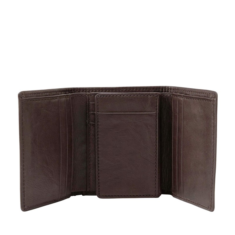 Fossil Fossil Men's Ingram Leather Trifold with ID Window Wallet,