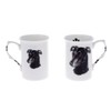 (BB30) Set of 2 Bone China BEAKERS/Mugs Black Greyhound Presentation