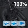 BISON DENIM Winter Genuine Sheepskin Leather Gloves for Men, Touchscreen