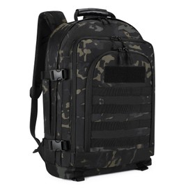 HUNTVP Tactical Backpack Military Backpack MOLLE Hunting Rucksack Gear Assault Pack 45L Army Backpack (Camo)