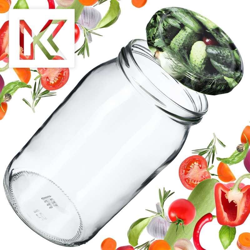 KADAX 24 x Preserving Jars 760 ml with Fi82 mm