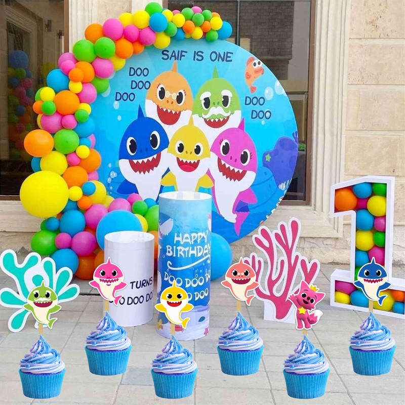 "Bby Shrk Cupcake Toppers – Cute Party Decorations for Bby