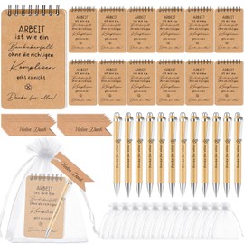 Nezyo 12 Sets Thank You Gift for Colleagues Employees Gift Christmas Notebook Team Gift Thank You for Everything Ballpoint Pen Notepads Small Farewell Gift for Colleagues (Work)