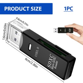 USB 3.0 Card Reader, SD Card Reader External Memory Card Adapter High-speed SD Card Reader 2-in-1 Supports SD/TF/SDHC/SDXC/MMC, Compatible with Windows,OS
