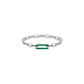 Lacoste 2040103 Jewelry Ensemble Men's Stainless Steel and Green Silicone Link/Chain Bracelet Color: Silver