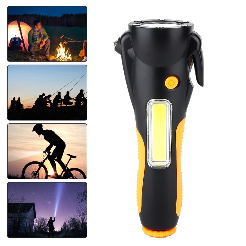 Multifunctional Car Emergency Flashlight for Outdoor Camping Safety Emergency WarningBlack