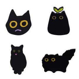 Aboniton 4Pcs Cute Black Cat Enamel Pin Animal Lapel Pin Set Cat Brooches Badge Cartoon Diablo Series Pin Brooch for Clothing Bags Jacket Backpack Accessory DIY Jewelry Gift