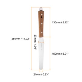 HARFINGTON Painting Knives 6"x0.83" Stainless Steel Round Head Straight Mixing Palette Scraper with Wood Handle for Oil Paint Craft Spreading