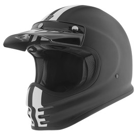 Bogotto V381 Schergo Fibreglass Helmet, Matte Black / White, S